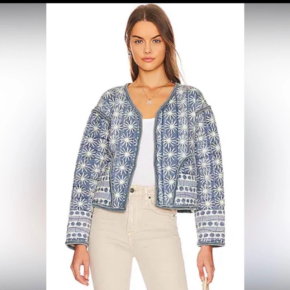 Free people - Blue Patterned Women's Jacket - Picture 2 of 3